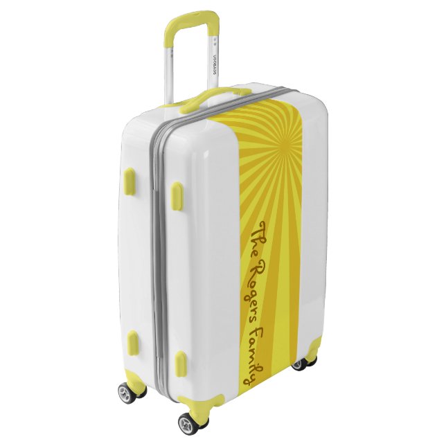 Yellow Sunburst "Add Your Name" Luggage (Rotated Left)