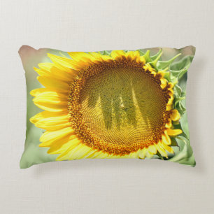 Yellow sunflower accent pillow