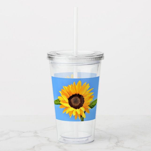 Yellow Sunflower Acrylic Tumbler (Front)