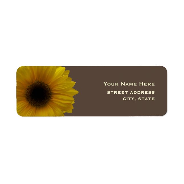 Yellow Sunflower Address Label (Front)