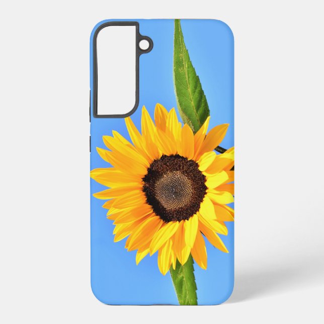 Yellow Sunflower Against Sun On Blue Sky Samsung Galaxy Case (Back)