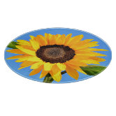 Sunflower Blue Sky Glass Cutting Board Hot Plate Trivet