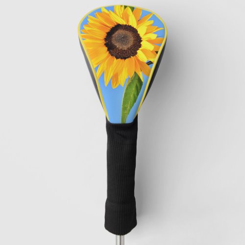 Yellow Sunflower Against Sun on Blue Sky _ Summer  Golf Head Cover