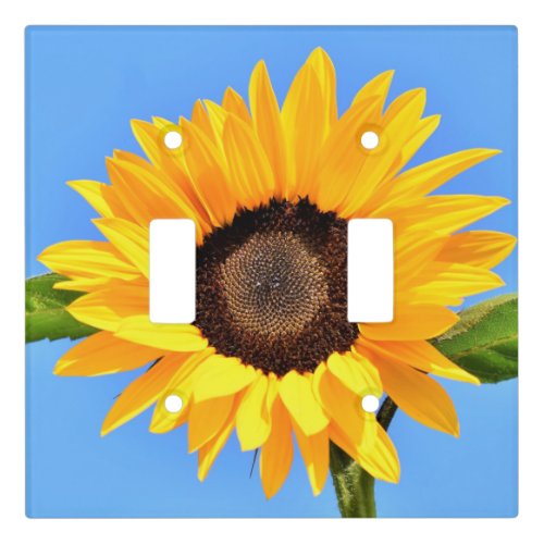 Yellow Sunflower Against Sun on Blue Sky _ Summer  Light Switch Cover