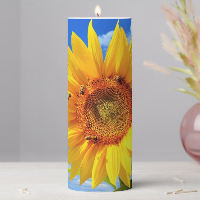 Yellow Sunflower and Bees Candle (In Situ)