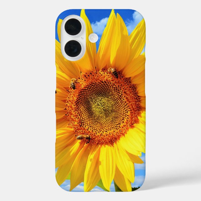 Yellow Sunflower and Bees Case-Mate iPhone Case (Back)