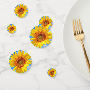 Yellow Sunflower and Bees Confetti