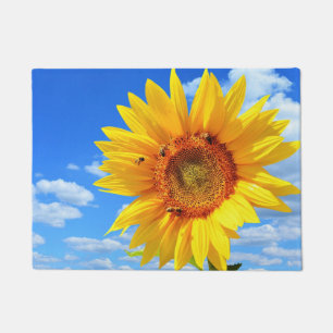 Yellow Sunflower and Bees Doormat