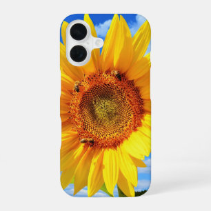 Yellow Sunflower and Bees iPhone 16 Case