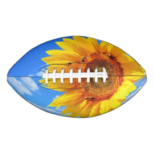 Yellow Sunflower and Bees on Blue Sky Football