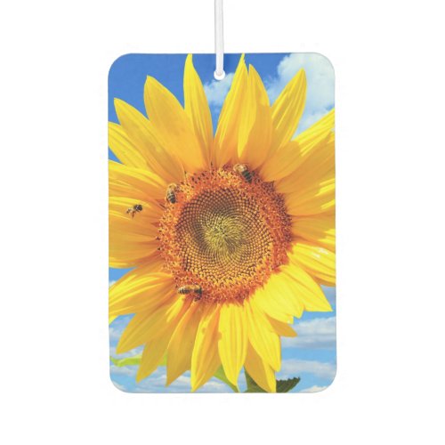 Yellow Sunflower and Bees on Blue Sky _ Summer Day Air Freshener