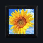 Yellow Sunflower and Bees on Blue Sky - Summer Day Gift Box<br><div class="desc">Yellow Sunflower and Bees on Blue Sky - Summer Day - Photo Flower Nature - You can also personalize - Choose / Add Your Unique Photo - Image / Text - Name / Color / Font / Size / more - Make Your Special Gift - Resize and move or remove...</div>