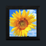Yellow Sunflower and Bees on Blue Sky - Summer Day Gift Box<br><div class="desc">Yellow Sunflower and Bees on Blue Sky - Summer Day - Photo Flower Nature - You can also personalize - Choose / Add Your Unique Photo - Image / Text - Name / Color / Font / Size / more - Make Your Special Gift - Resize and move or remove...</div>