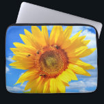 Yellow Sunflower and Bees on Blue Sky - Summer Day Laptop Sleeve<br><div class="desc">Yellow Sunflower and Bees on Blue Sky - Summer Day - Photo Flower Nature - You can also personalize - Choose / Add Your Unique Photo - Image / Text - Name / Color / Font / Size / more - Make Your Special Gift - Resize and move or remove...</div>