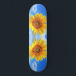 Yellow Sunflower and Bees on Blue Sky - Summer Day Skateboard<br><div class="desc">Yellow Sunflower and Bees on Blue Sky - Summer Day - Photo Flower Nature - You can also personalize - Choose / Add Your Unique Photo - Image / Text - Name / Color / Font / Size / more - Make Your Special Gift - Resize and move or remove...</div>