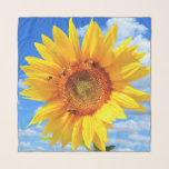 Yellow Sunflower and Bees on Blue Sky - Summer  Scarf<br><div class="desc">Yellow Sunflower and Bees on Blue Sky - Summer Day - Photo Flower Nature - You can also personalize - Choose / Add Your Unique Photo - Image / Text - Name / Color / Font / Size / more - Make Your Special Gift - Resize and move or remove...</div>