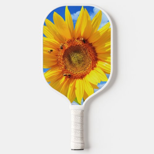 Yellow Sunflower and Bees Pickleball Paddle