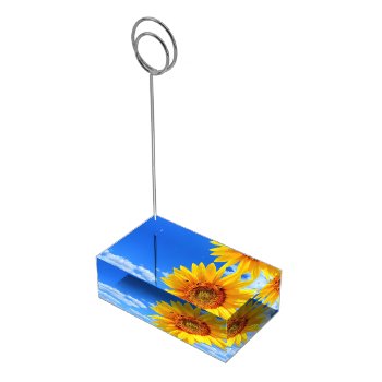 Yellow Sunflower And Bees Place Card Holder by Migned at Zazzle