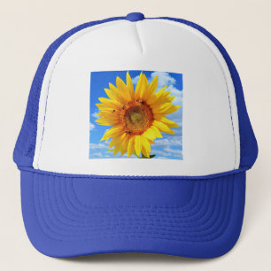 Yellow Sunflower and Bees Trucker Hat