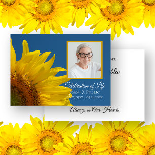 Yellow Sunflower and Blue Sky Celebration of Life Invitation