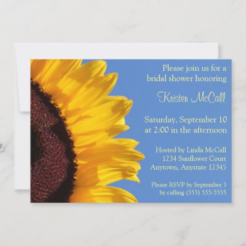 Yellow Sunflower and Blue Sky Invitation