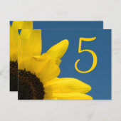 Yellow Sunflower and Blue Sky Table Number (Front/Back)