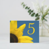 Yellow Sunflower and Blue Sky Table Number (Standing Front)