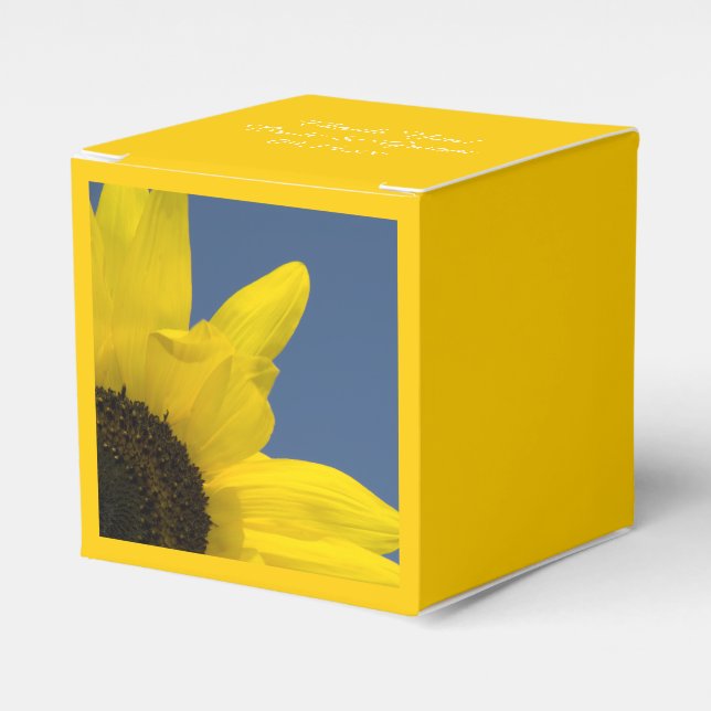 Yellow Sunflower and Blue Sky Wedding Favor Boxes (Front Side)