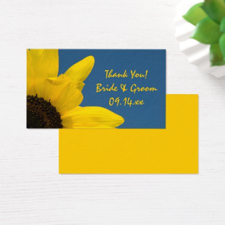 Yellow Sunflower And Blue Sky Wedding Favor Tags