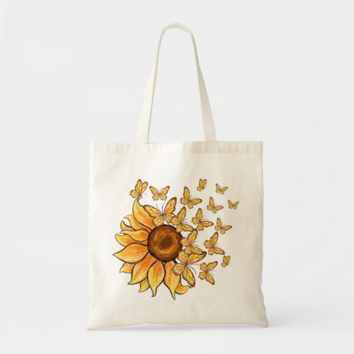 Yellow Sunflower and Butterfly  Tote Bag