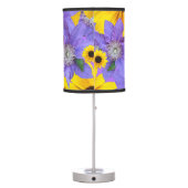 Yellow Sunflower and Purple Floral Colorful  Table Lamp (Back)