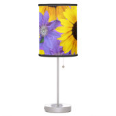 Yellow Sunflower and Purple Floral Colorful  Table Lamp (Left)