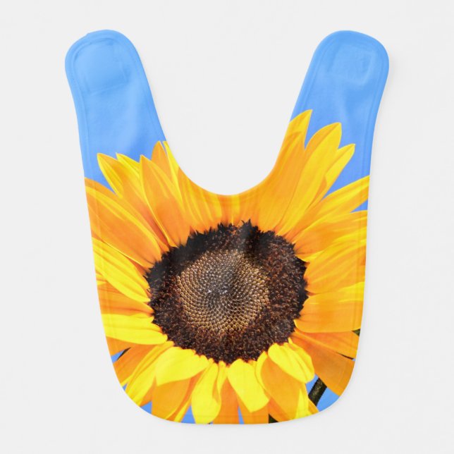 Yellow Sunflower Baby Bib (Front)