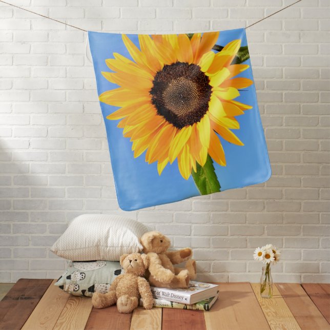 Yellow Sunflower Baby Blanket (In Situ)