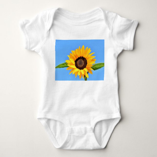 Yellow Sunflower Baby Bodysuit (Front)