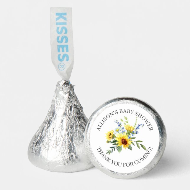 Yellow Sunflower Baby Shower Thank You Shower Hershey®'s Kisses® (Front)