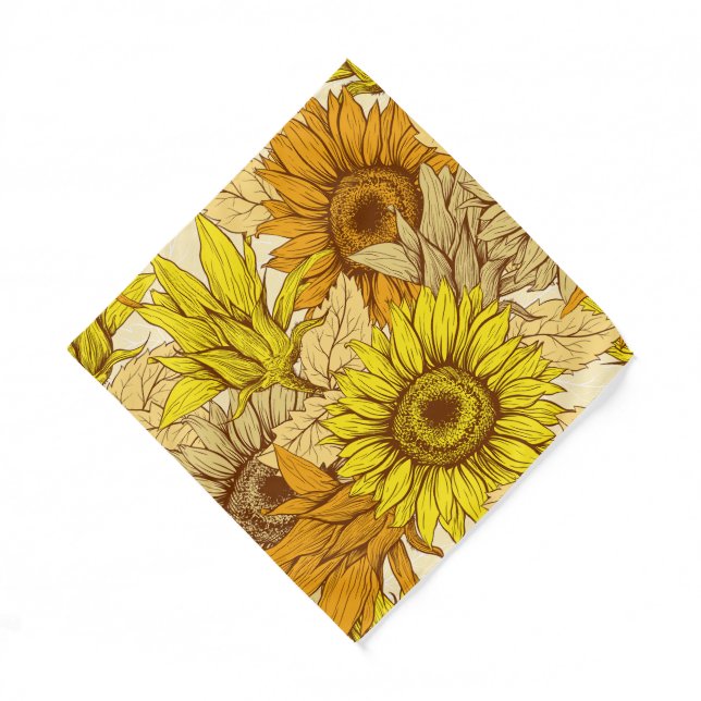 Yellow Sunflower.  Bandana (Front)