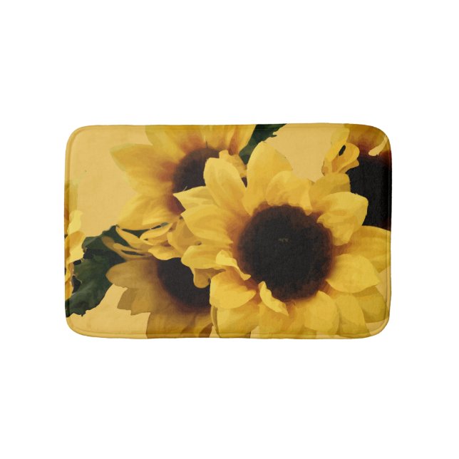 Yellow Sunflower Bath Mat (Front)