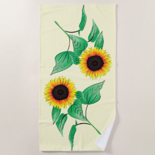 Yellow Sunflower Bath Towel - Choose Color