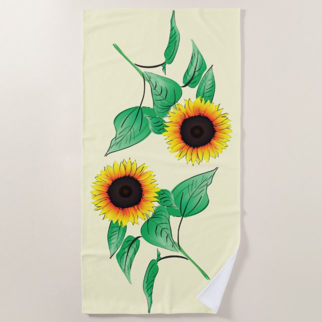 Yellow Sunflower Bath Towel - Choose Color (Front)