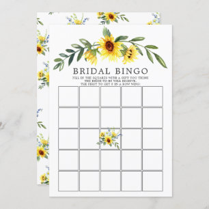 Yellow Sunflower BINGO Bridal Shower Game Invitation