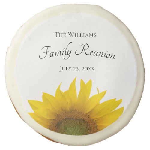 Yellow Sunflower Bloom Family Reunion Sugar Cookie