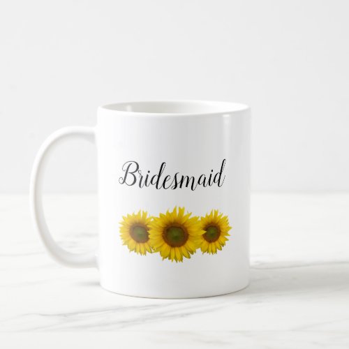 Yellow Sunflower Blooms Bridesmaid Wedding Coffee Mug