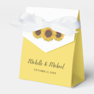 Yellow Sunflower Blooms Country Wedding Favor Boxes