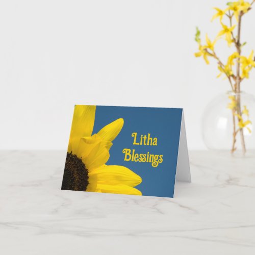 Yellow Sunflower Blossom Litha Summer Solstice Card