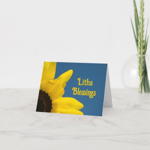 Yellow Sunflower Blossom Litha Summer Solstice Card
