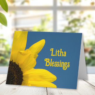 Yellow Sunflower Blossom Litha Summer Solstice Card