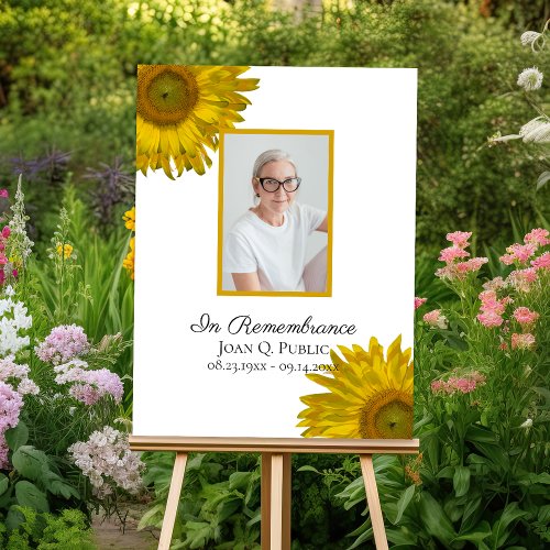 Yellow Sunflower Blossoms Funeral Memorial Foam Board