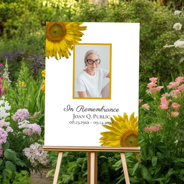 Yellow Sunflower Blossoms Funeral Memorial Foam Board (Creator Uploaded)