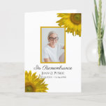 Yellow Sunflower Blossoms Funeral Service Folded Program